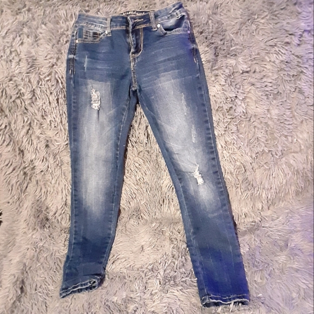 Girls denim blue skinny jeans